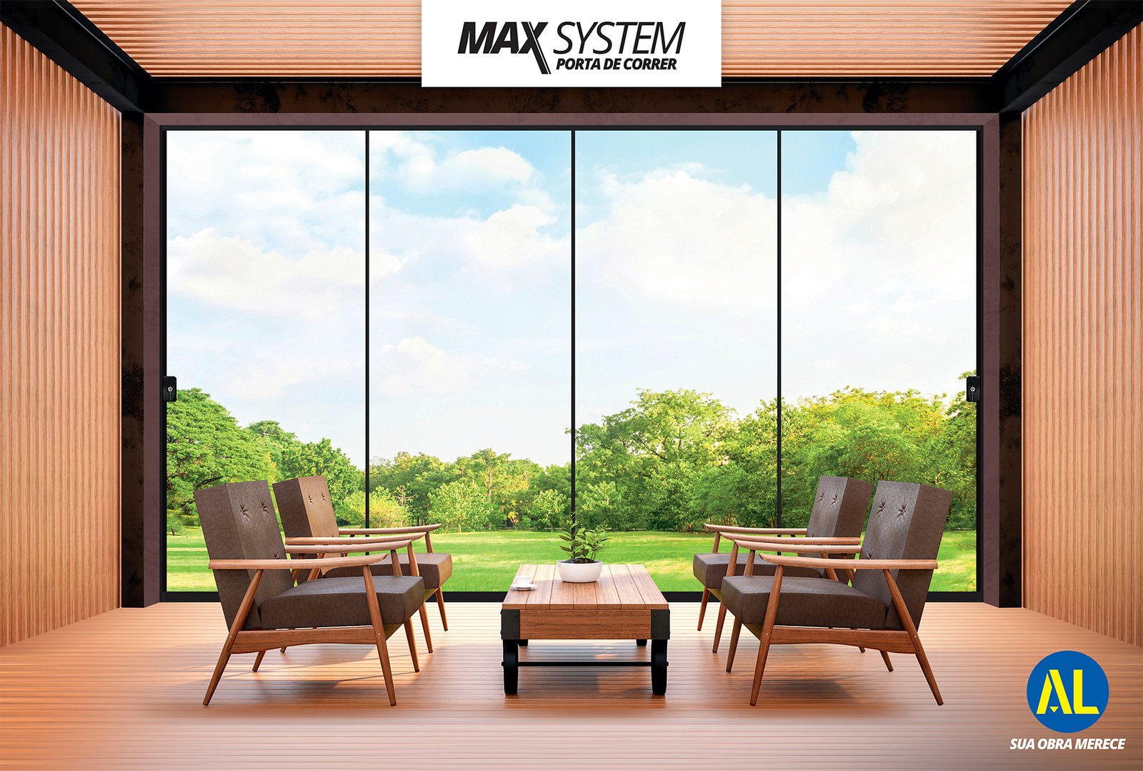 Porta de correr em vidro - Max System